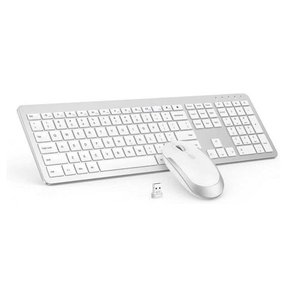 Wireless Keyboard and Mouse Combo - Full Size Slim Thin Wireless Keyboard Mouse